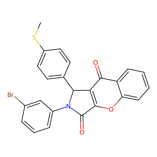 2-(3-bromophenyl)-1-(4-methylsulfanylphenyl)-1H-chromeno[2,3-c]pyrrole-3,9-dione structure