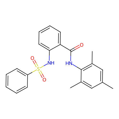 2-(benzenesulfonamido)-N-(2,4,6-trimethylphenyl)benzamide structure
