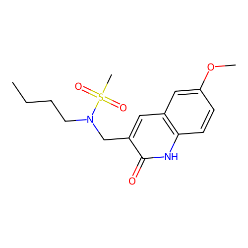 N-butyl-N-[(6-methoxy-2-oxo-1H-quinolin-3-yl)methyl]methanesulfonamide structure
