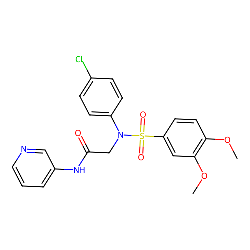 2-(4-chloro-N-(3,4-dimethoxyphenyl)sulfonylanilino)-N-pyridin-3-ylacetamide structure