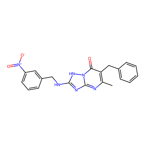 6-Benzyl-5-methyl-2-[(3-nitrobenzyl)amino][1,2,4]triazolo[1,5-a]pyrimidin-7-ol structure