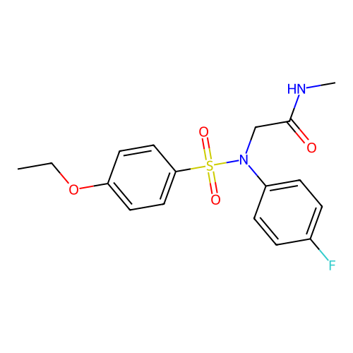 2-(N-(4-ethoxyphenyl)sulfonyl-4-fluoroanilino)-N-methylacetamide structure