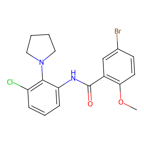 5-bromo-N-(3-chloro-2-pyrrolidin-1-ylphenyl)-2-methoxybenzamide structure