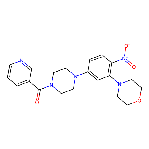 [4-(3-Morpholin-4-yl-4-nitrophenyl)piperazin-1-yl]-pyridin-3-ylmethanone structure