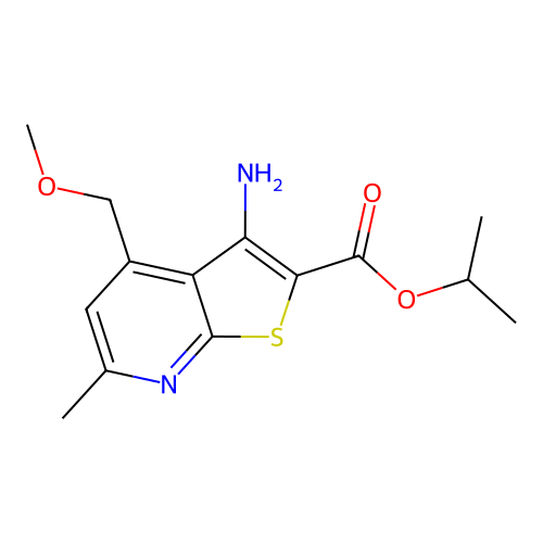 propan-2-yl 3-amino-4-(methoxymethyl)-6-methylthieno[2,3-b]pyridine-2-carboxylate structure