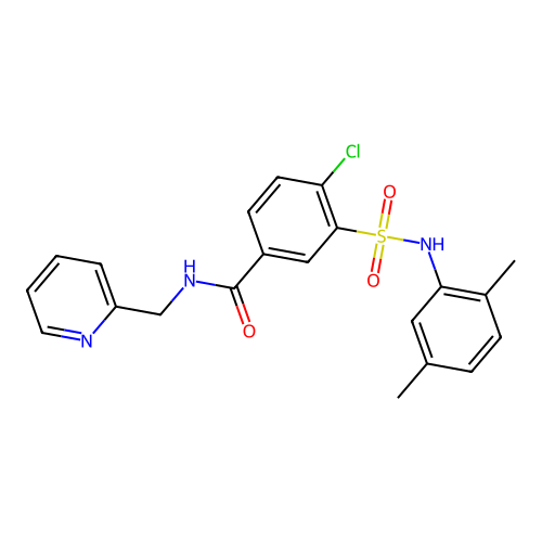 4-chloro-3-[(2,5-dimethylphenyl)sulfamoyl]-N-(pyridin-2-ylmethyl)benzamide structure