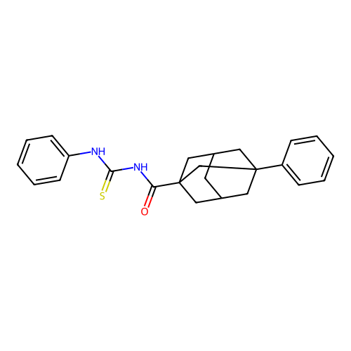 3-phenyl-N-(phenylcarbamothioyl)adamantane-1-carboxamide structure