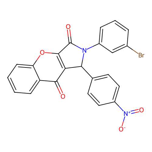 2-(3-bromophenyl)-1-(4-nitrophenyl)-1H-chromeno[2,3-c]pyrrole-3,9-dione structure