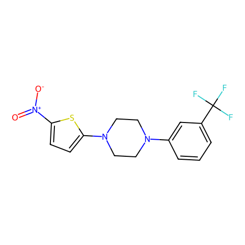 Piperazine, 1-(5-nitro-2-thienyl)-4-[3-(trifluoromethyl)phenyl]- structure