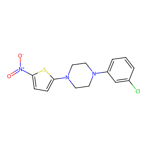 Piperazine, 1-(3-chlorophenyl)-4-(5-nitro-2-thienyl)- structure