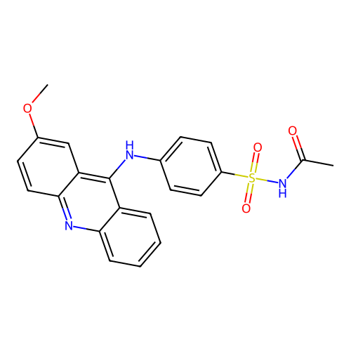 Acetamide, N-[[4-[(2-methoxy-9-acridinyl)amino]phenyl]sulfonyl]- structure