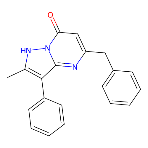 5-benzyl-2-methyl-3-phenylpyrazolo[1,5-a]pyrimidin-7(4H)-one structure