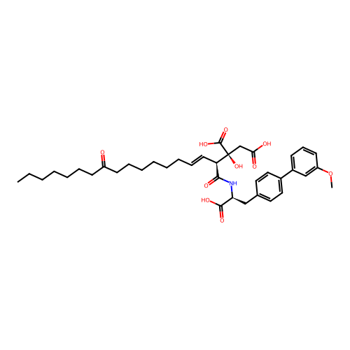 2-{1-[1-Carboxy-2-(3'-methoxy-biphenyl-4-yl)-ethylcarbamoyl]-10-oxo-heptadec-2-enyl}-2-hydroxy-succinic acid structure
