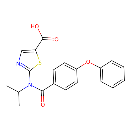 2-[(4-Phenoxybenzoyl)-propan-2-ylamino]-1,3-thiazole-5-carboxylic acid structure