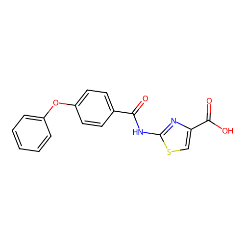 2-[(4-Phenoxybenzoyl)amino]-1,3-thiazole-4-carboxylic acid structure