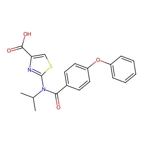 2-[(4-Phenoxybenzoyl)-propan-2-ylamino]-1,3-thiazole-4-carboxylic acid structure