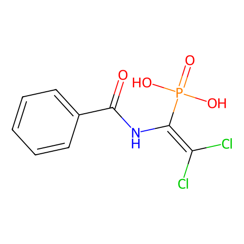 (1-Benzamido-2,2-dichloroethenyl)phosphonic acid structure