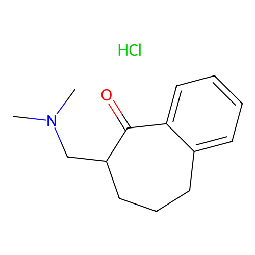 5H-Benzocyclohepten-5-one, 6,7,8,9-tetrahydro-6-((dimethylamino)methyl)-, hydrochloride structure