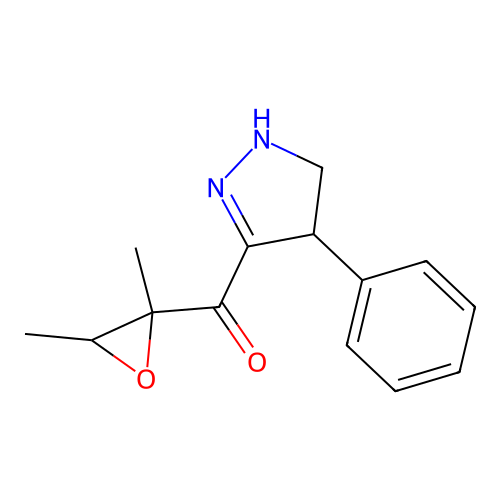 (2,3-Dimethyl-oxiranyl)-(4-phenyl-4,5-dihydro-1H-pyrazol-3-yl)-methanone structure