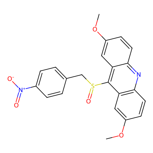 2,7-Dimethoxy-9-[(4-nitrophenyl)methylsulfinyl]acridine structure