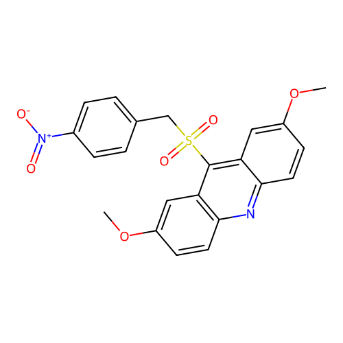 2,7-Dimethoxy-9-[(4-nitrophenyl)methylsulfonyl]acridine structure