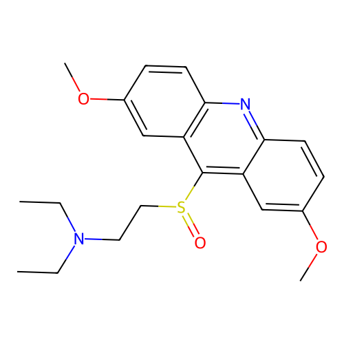 2-((2,7-Dimethoxy-9-acridinyl)sulfinyl)-N,N-diethylethanamine structure