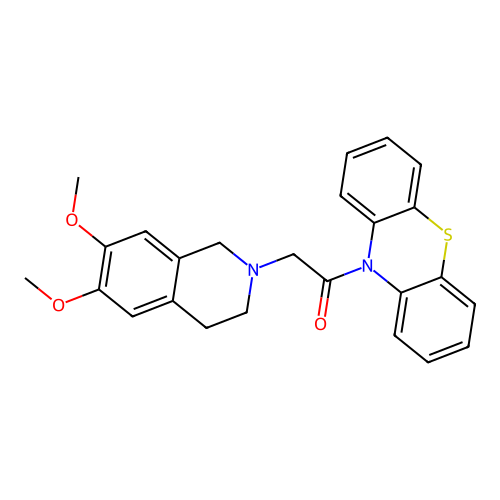 2-(6,7-dimethoxy-3,4-dihydroisoquinolin-2(1H)-yl)-1-(10H-phenothiazin-10-yl)ethanone structure