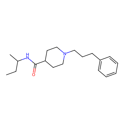 N-(butan-2-yl)-1-(3-phenylpropyl)piperidine-4-carboxamide structure