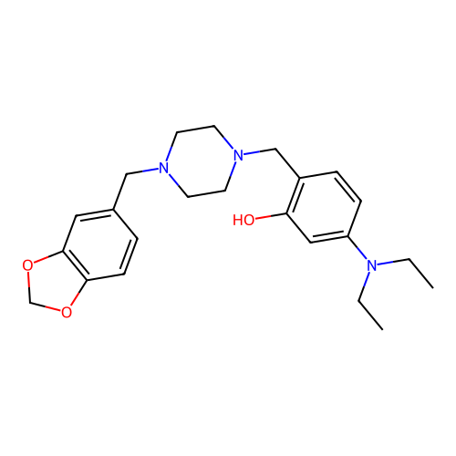 2-[[4-(1,3-Benzodioxol-5-ylmethyl)piperazin-1-yl]methyl]-5-(diethylamino)phenol structure