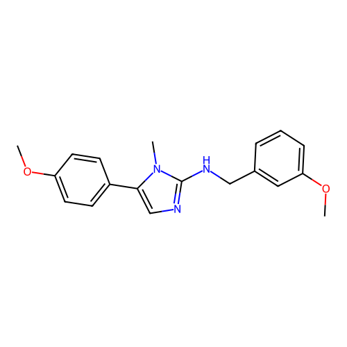 N-(3-methoxybenzyl)-5-(4-methoxyphenyl)-1-methyl-1H-imidazol-2-amine structure