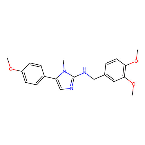 N-[(3,4-dimethoxyphenyl)methyl]-5-(4-methoxyphenyl)-1-methylimidazol-2-amine structure