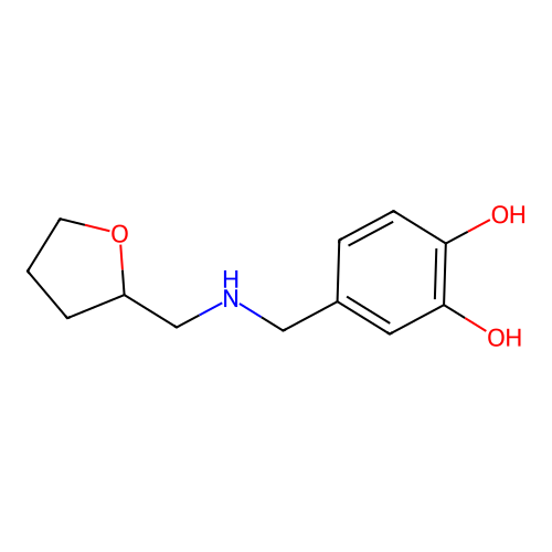 4-[(Oxolan-2-ylmethylamino)methyl]benzene-1,2-diol structure