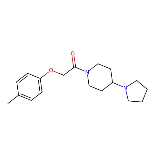 2-(4-Methylphenoxy)-1-(4-pyrrolidin-1-ylpiperidin-1-yl)ethanone structure