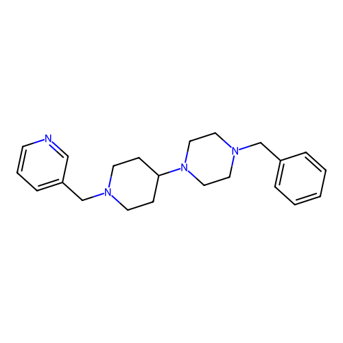 1-Benzyl-4-[1-(pyridin-3-ylmethyl)piperidin-4-yl]piperazine structure