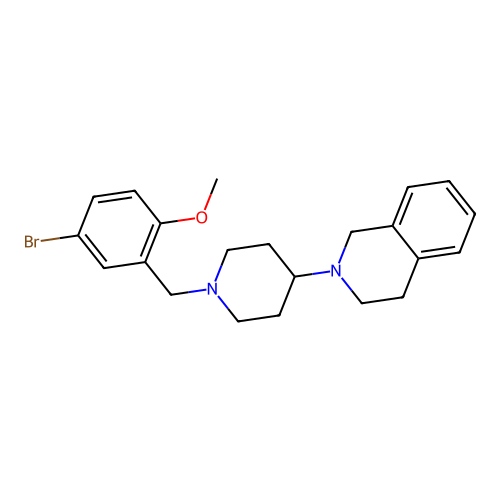 2-[1-[(5-bromo-2-methoxyphenyl)methyl]piperidin-4-yl]-3,4-dihydro-1H-isoquinoline structure