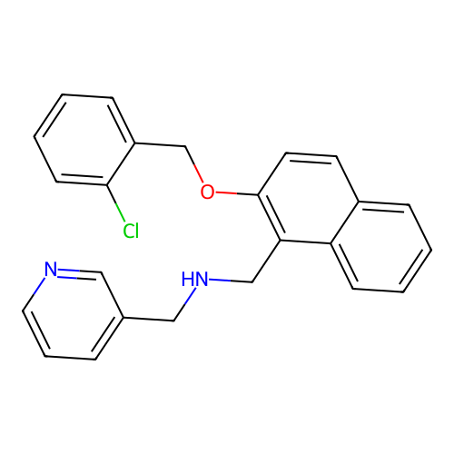 1-{2-[(2-chlorobenzyl)oxy]naphthalen-1-yl}-N-(pyridin-3-ylmethyl)methanamine structure