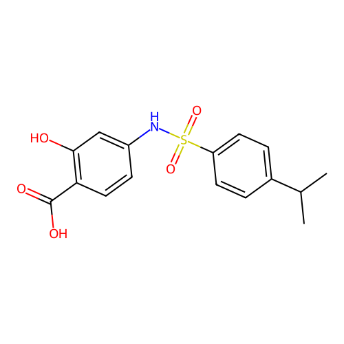 2-Hydroxy-4-{[(4-isopropylphenyl)sulfonyl]amino}benzoic acid structure