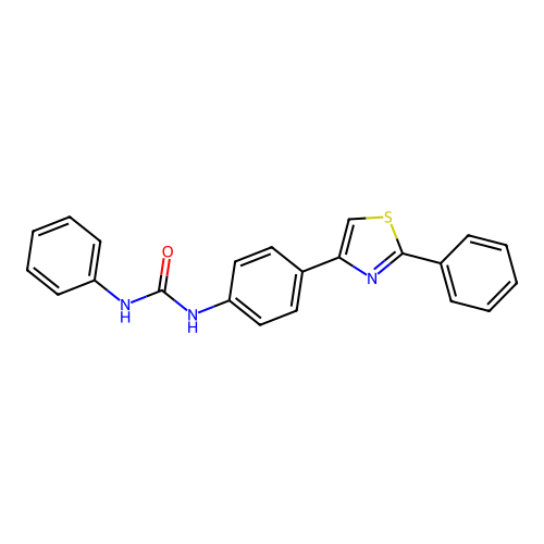 N-phenyl-N'-[4-(2-phenyl-1,3-thiazol-4-yl)phenyl]urea structure
