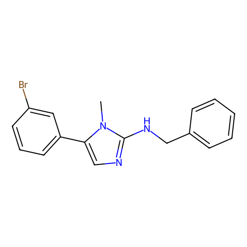 N-benzyl-5-(3-bromophenyl)-1-methyl-1H-imidazol-2-amine structure