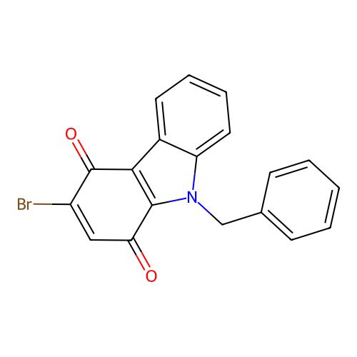 1H-Carbazole-1,4(9H)-dione, 3-bromo-9-(phenylmethyl)- structure