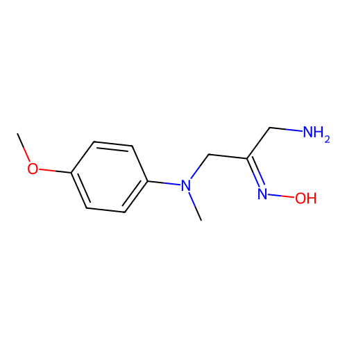 N-[1-amino-3-(4-methoxy-N-methylanilino)propan-2-ylidene]hydroxylamine structure