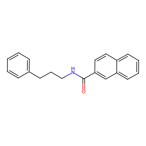 N-(3-phenylpropyl)naphthalene-2-carboxamide structure