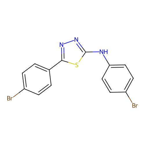N,5-bis(4-bromophenyl)-1,3,4-thiadiazol-2-amine structure