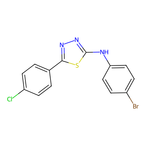 N-(4-bromophenyl)-5-(4-chlorophenyl)-1,3,4-thiadiazol-2-amine structure
