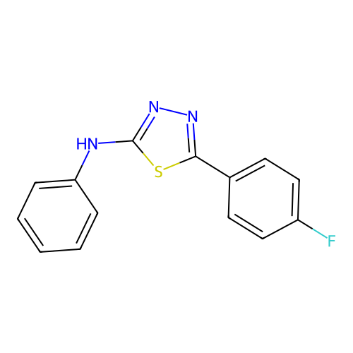5-(4-fluorophenyl)-N-phenyl-1,3,4-thiadiazol-2-amine structure