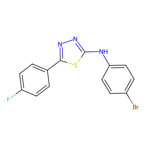 N-(4-bromophenyl)-5-(4-fluorophenyl)-1,3,4-thiadiazol-2-amine structure