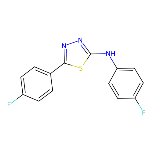N,5-bis(4-fluorophenyl)-1,3,4-thiadiazol-2-amine structure
