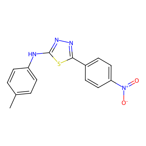 1,3,4-Thiadiazol-2-amine, N-(4-methylphenyl)-5-(4-nitrophenyl)- structure