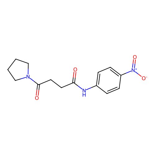 N-(4-nitrophenyl)-4-oxo-4-(pyrrolidin-1-yl)butanamide structure
