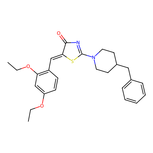 (5Z)-2-(4-benzylpiperidin-1-yl)-5-(2,4-diethoxybenzylidene)-1,3-thiazol-4(5H)-one structure